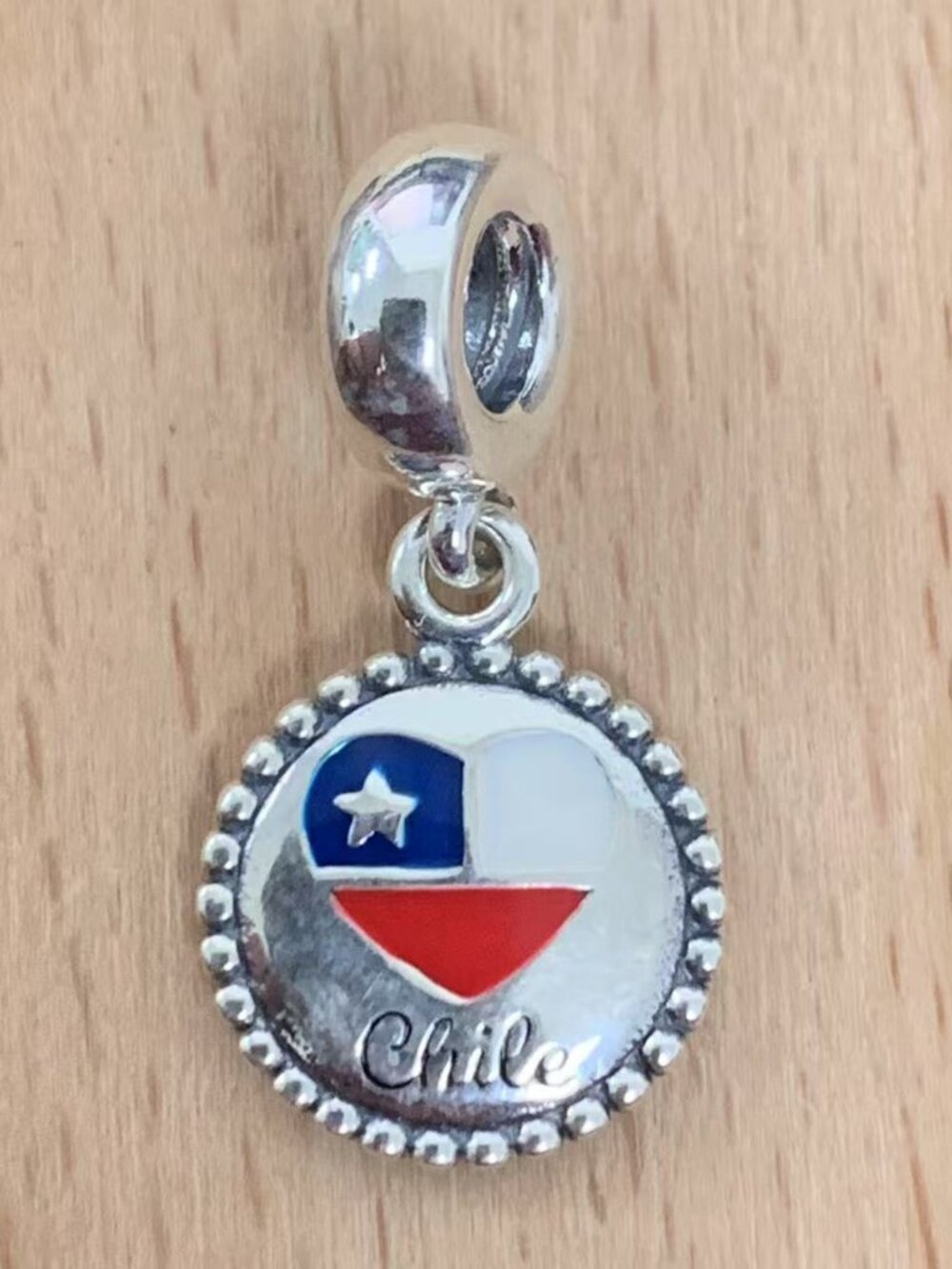 Pandora Chile Flag Exclusive Charm, S925 Silver Bracelets